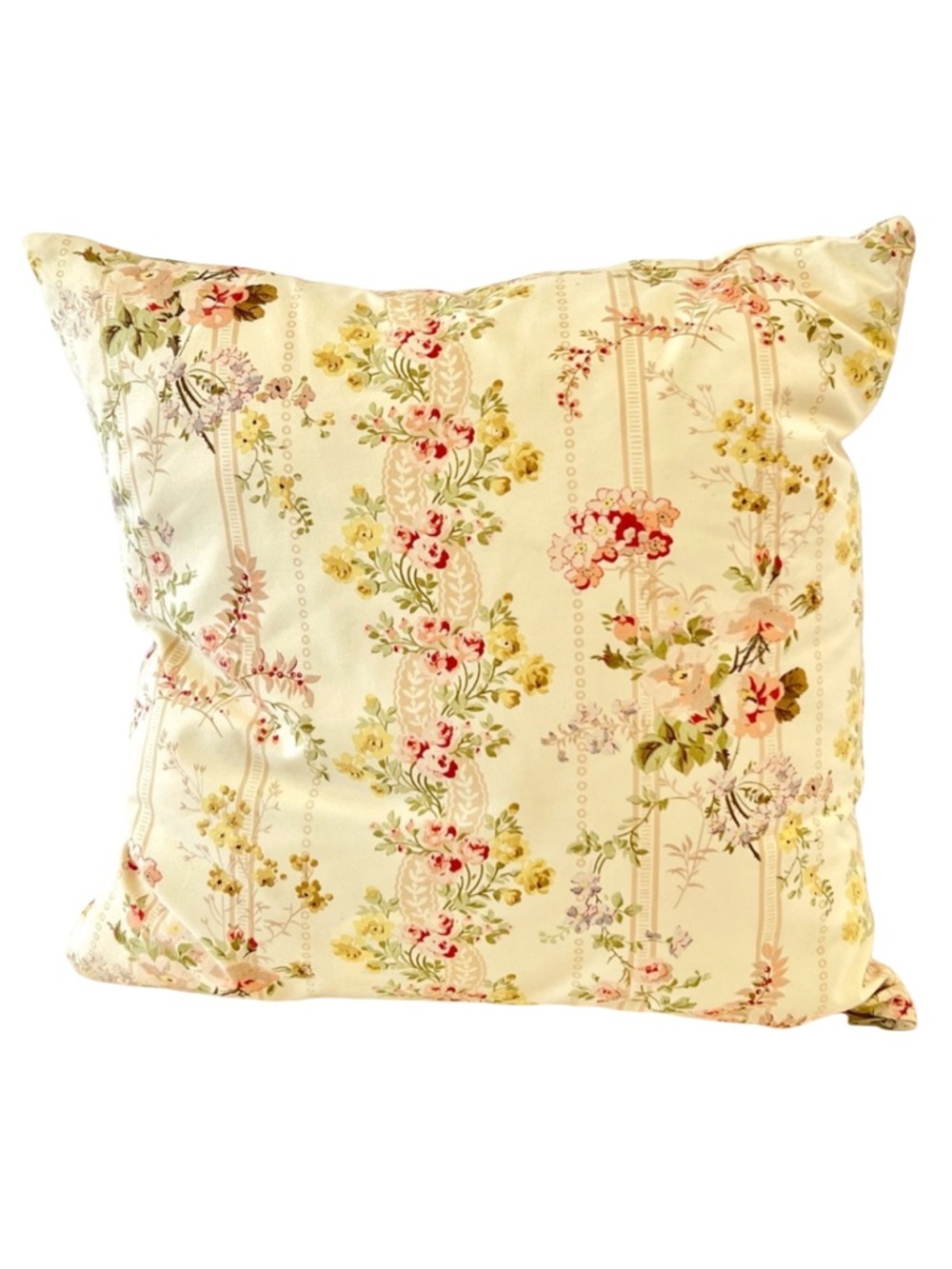 Rare retired Ralph Lauren floral throw pillow cover cream garland roses buds